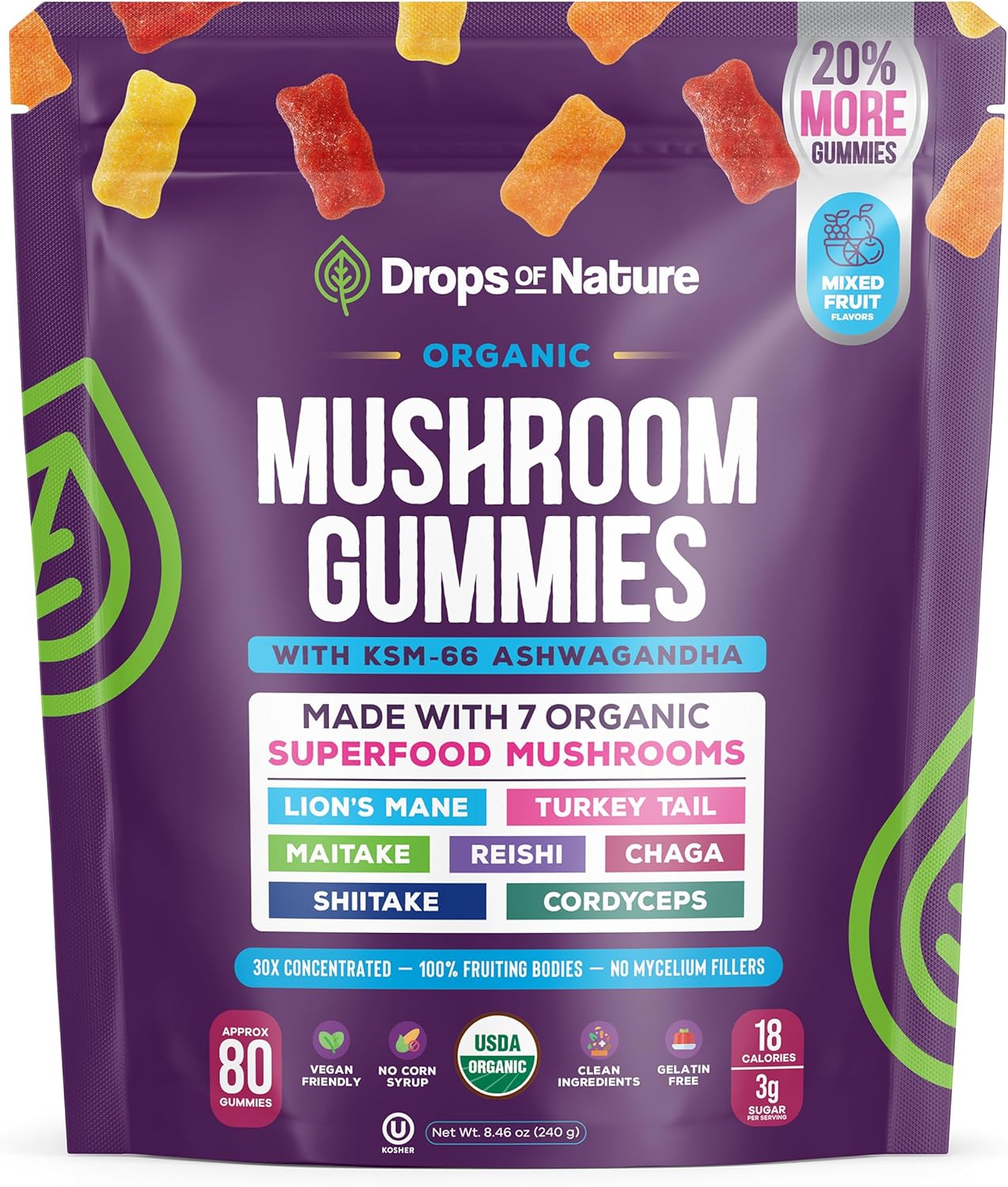 CalmForce Mushroom Ashwagandha Gummies